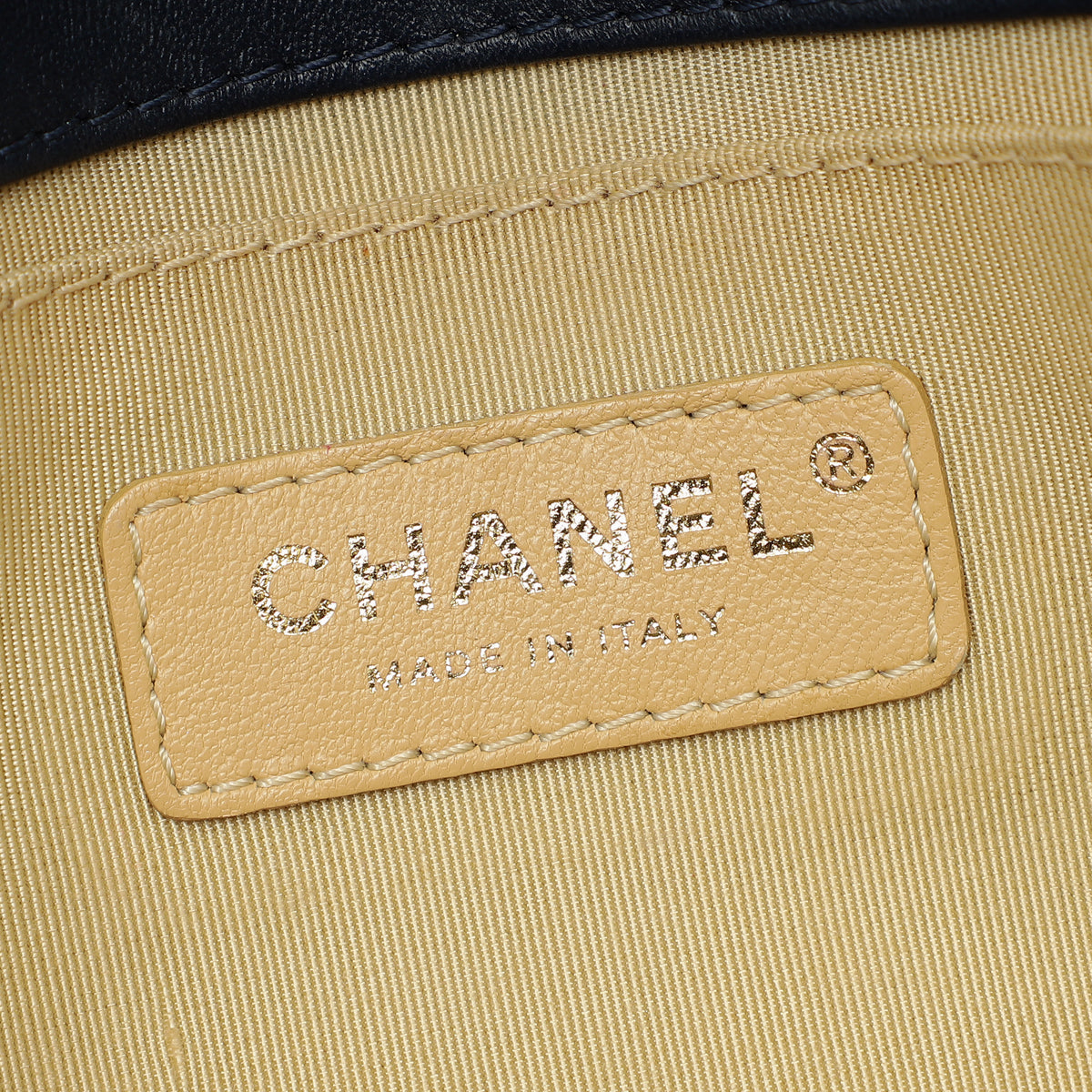 Chanel Indigo Blue Le Boy Quilted Chain Details Medium Flap Bag