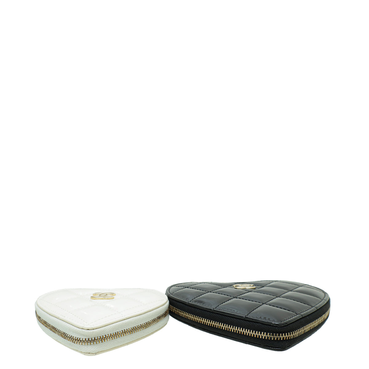 Chanel Bicolor CC Resin Quilted CC Heart Clutch With Chain