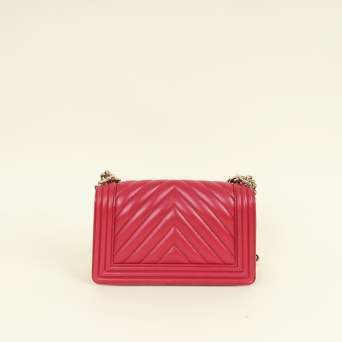 Chanel Dark Fuchsia Le Boy Chevron Medium Flap Bag