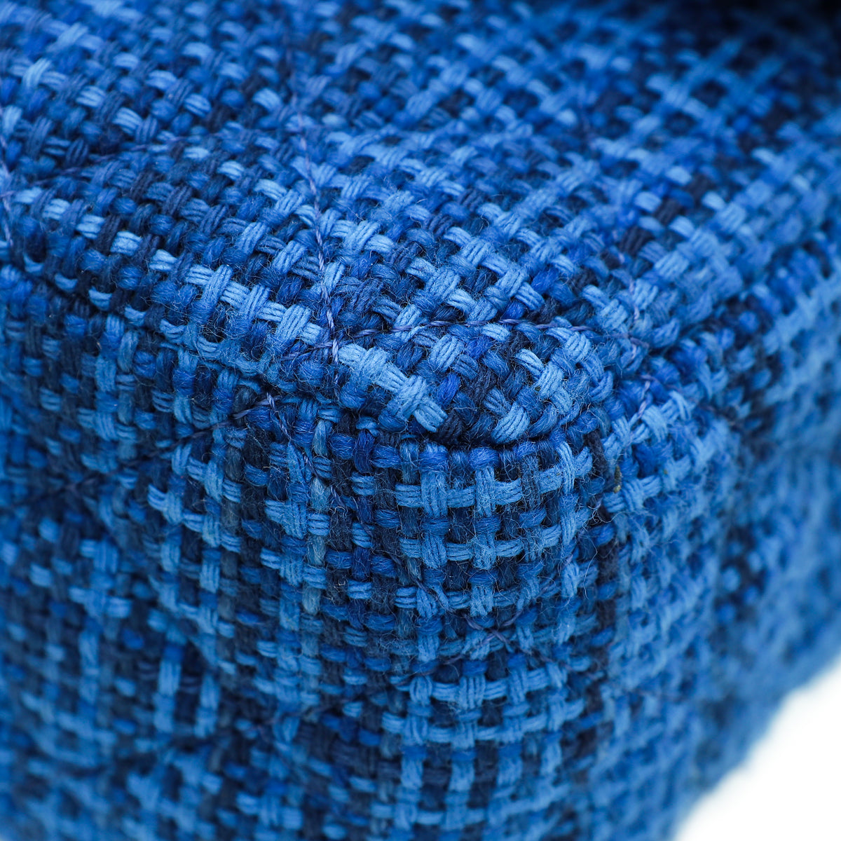 Chanel Blue CC Classic Tweed Double Flap Medium Bag