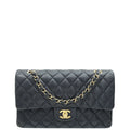 Chanel Navy Blue CC Classic Double Flap Medium Bag