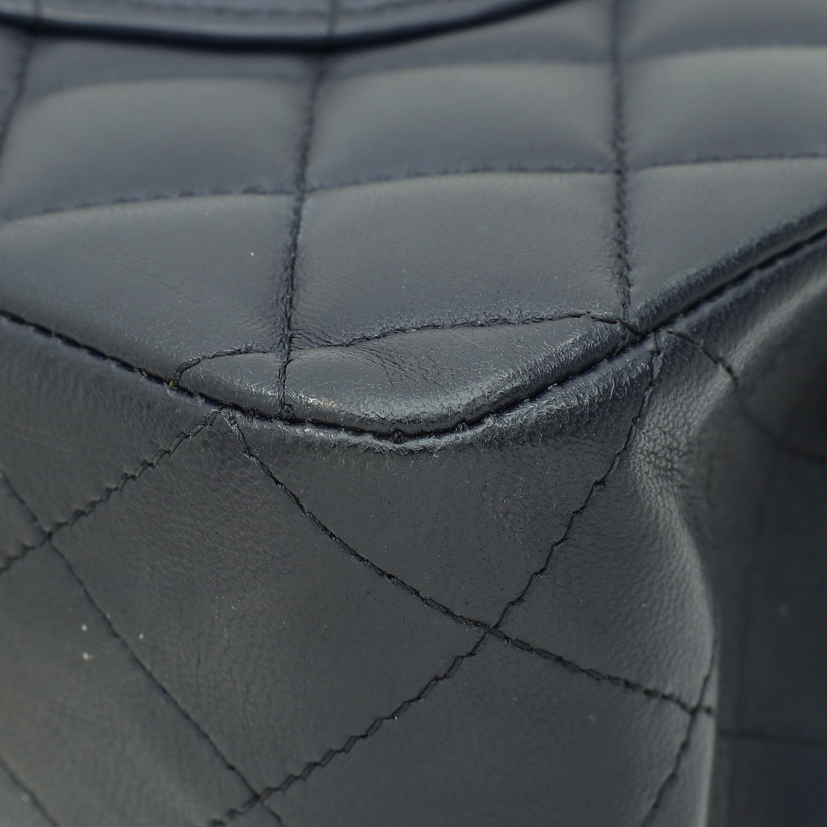 Chanel Navy Blue CC Classic Double Flap Medium Bag