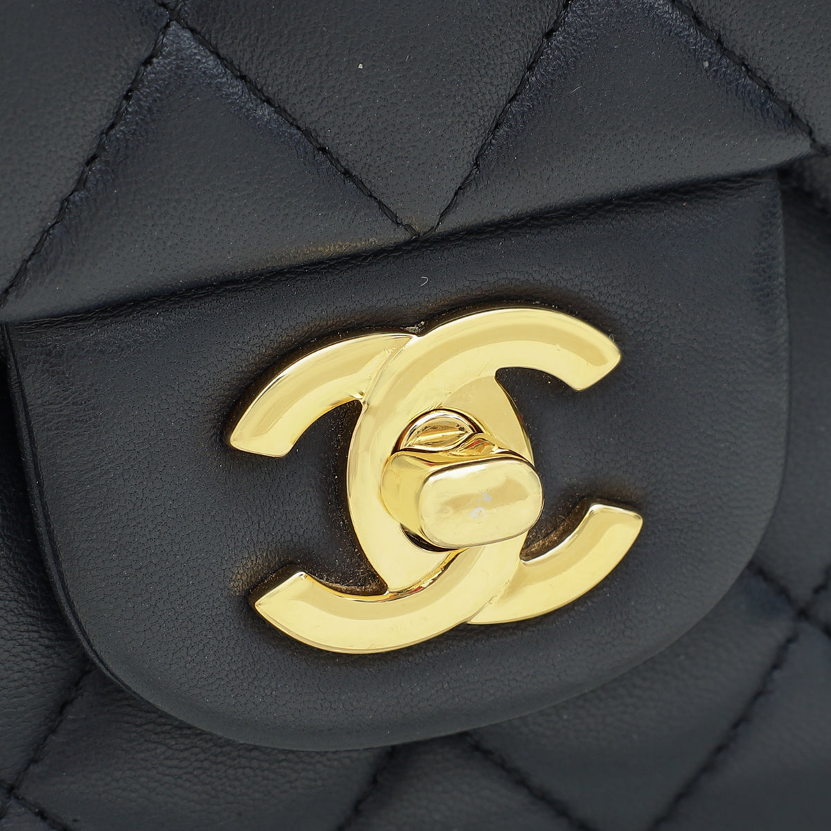 Chanel Navy Blue CC Classic Double Flap Medium Bag