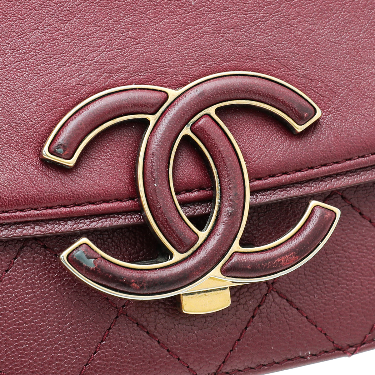 Chanel Burgundy CC Coco Curve Flap Bag
