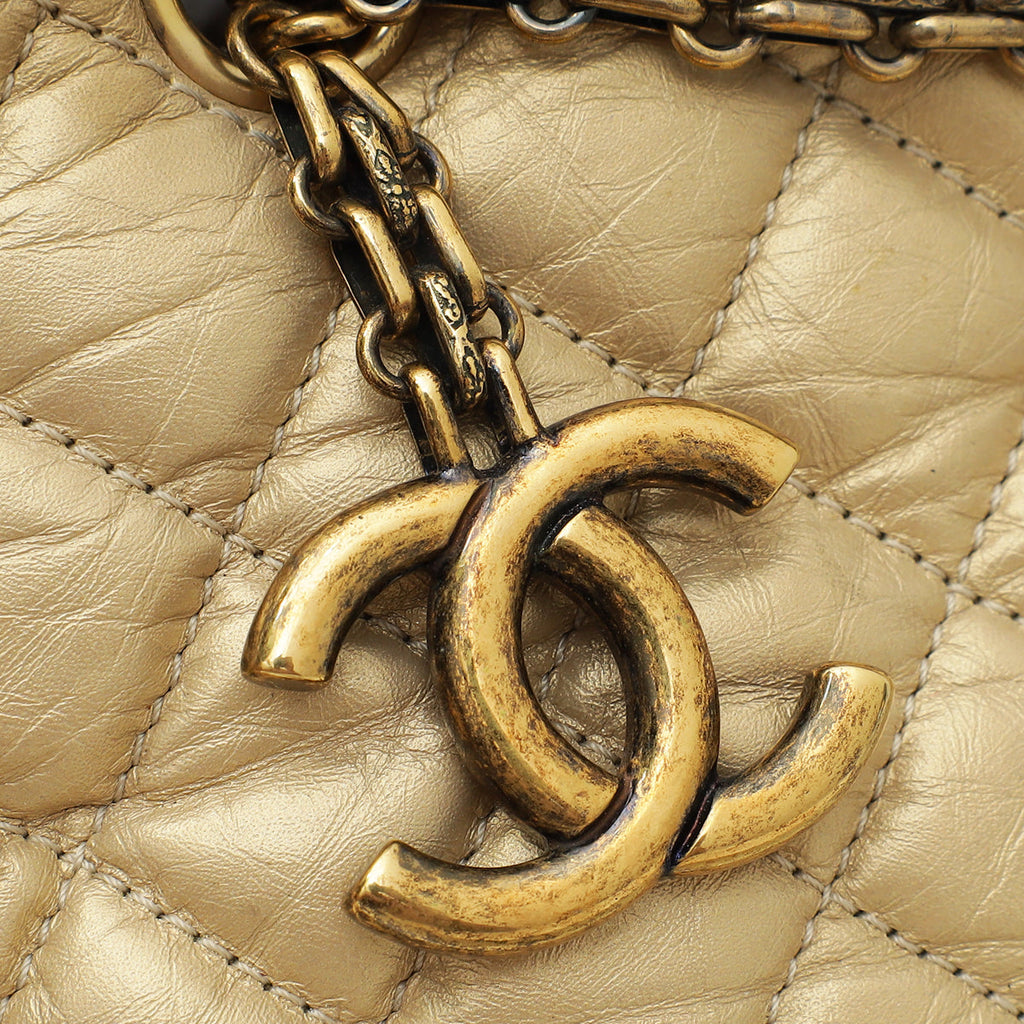 Chanel Gold CC Just Mademoiselle Bowling Bag