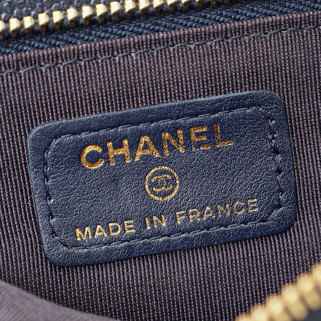 Chanel Navy Blue CC Compact Phone Chain Pouch