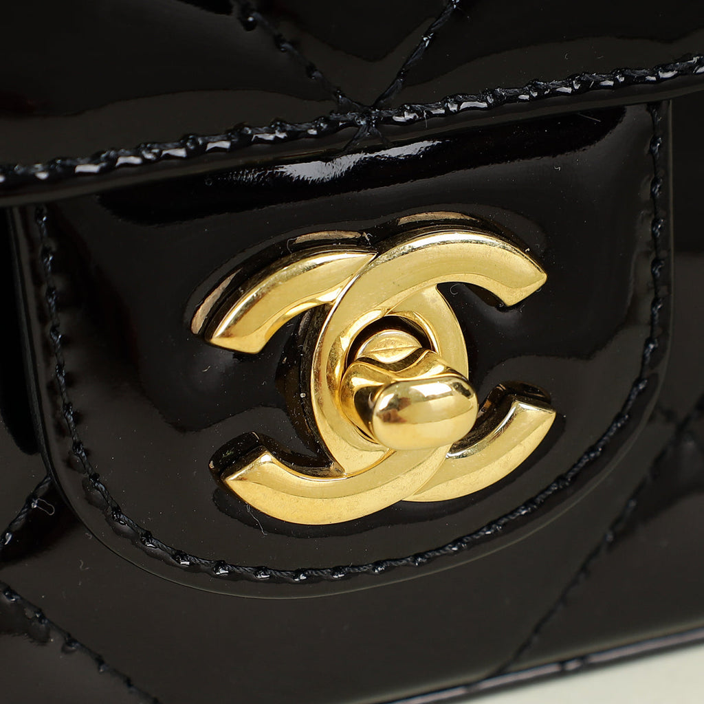 Chanel Black CC Large Flap Bag with Top Handle Bag