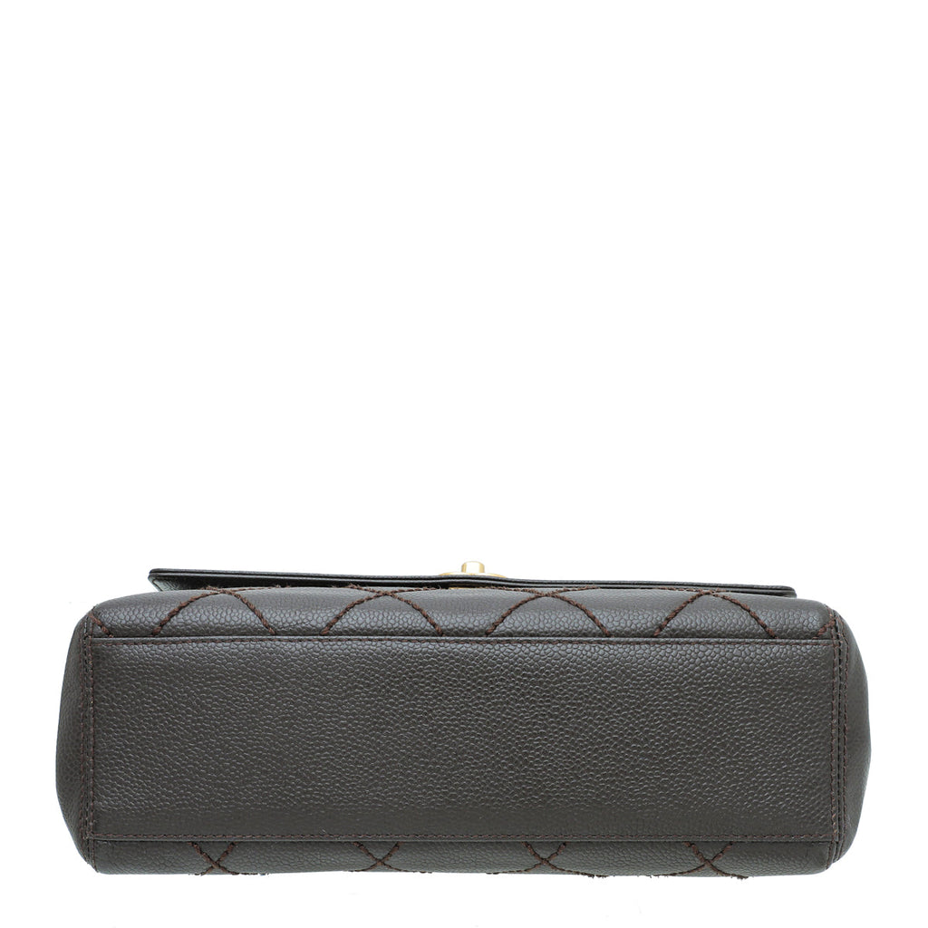 Chanel Chocolate Diamond Quilt Border Flap Medium Bag
