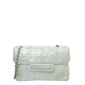 Chanel Silver Chocolate Bar Crystal Chain Bag