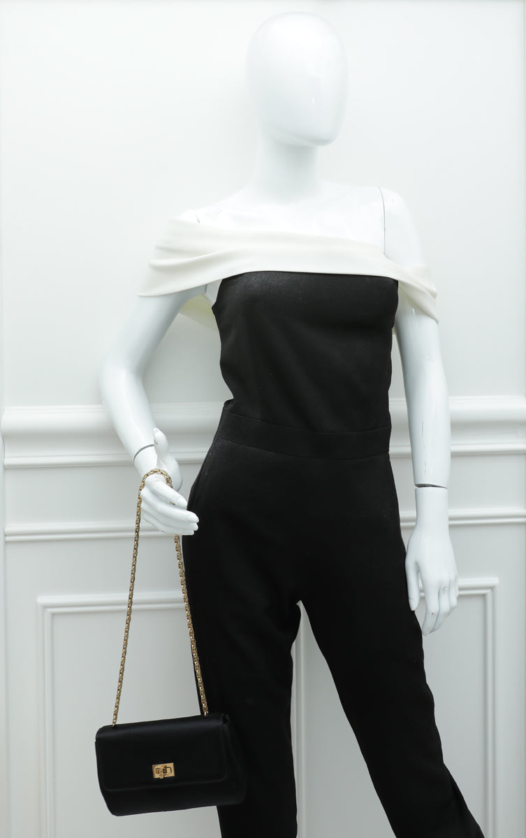 Chanel Black Satin Reissue Chain Pouch