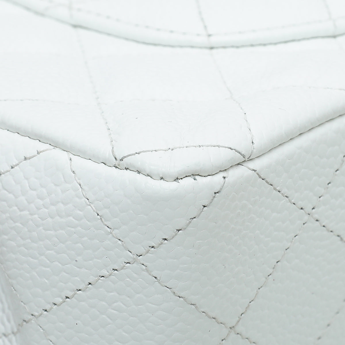 Chanel White Classic Double Flap Medium Bag