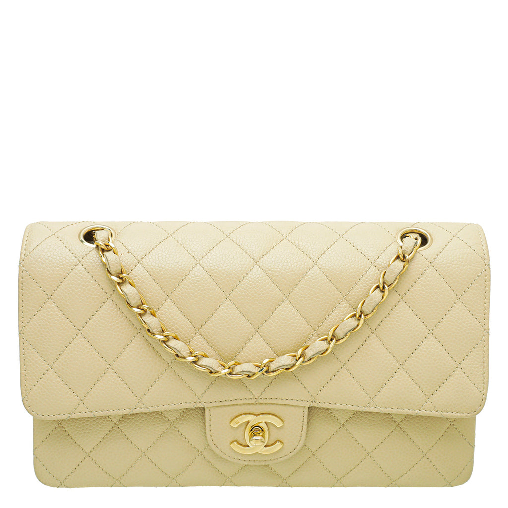 Chanel Beige Classic Double Flap Medium Bag