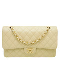 Chanel Beige Classic Double Flap Medium Bag