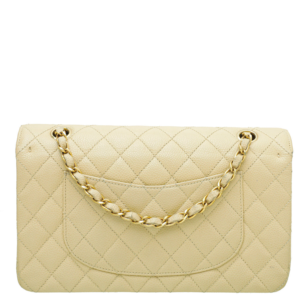 Chanel Beige Classic Double Flap Medium Bag