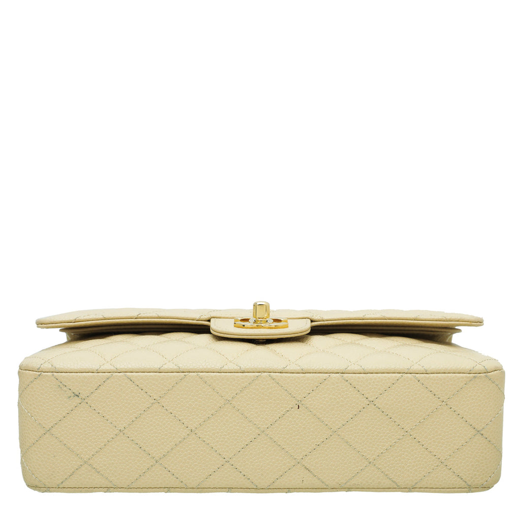 Chanel Beige Classic Double Flap Medium Bag