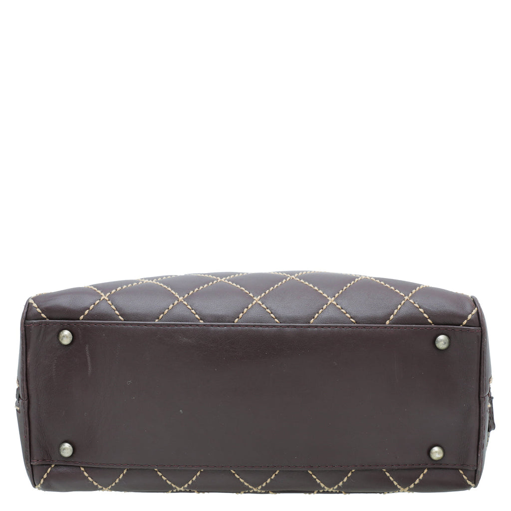 Chanel Burgundy Wild Stitch Top Handle Bag