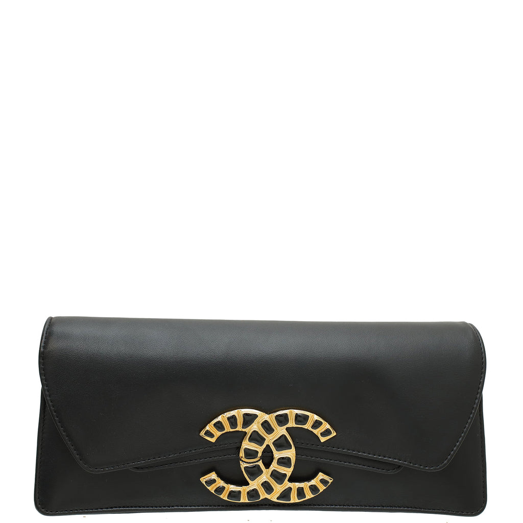 Chanel Black CC Paris -New York Clutch