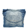 Chanel Blue Denim 22 Small Hobo Bag