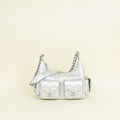 Chanel Metallic Silver CC Quilted Trendy Pockets Hobo Large Bag