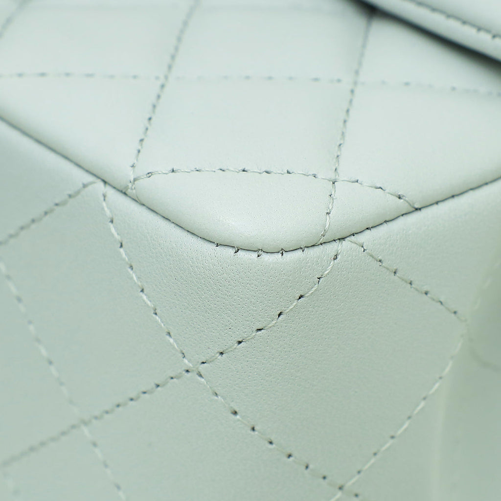 Chanel Light Pearl Grey Mini Rectangular Classic Flap Mini Bag