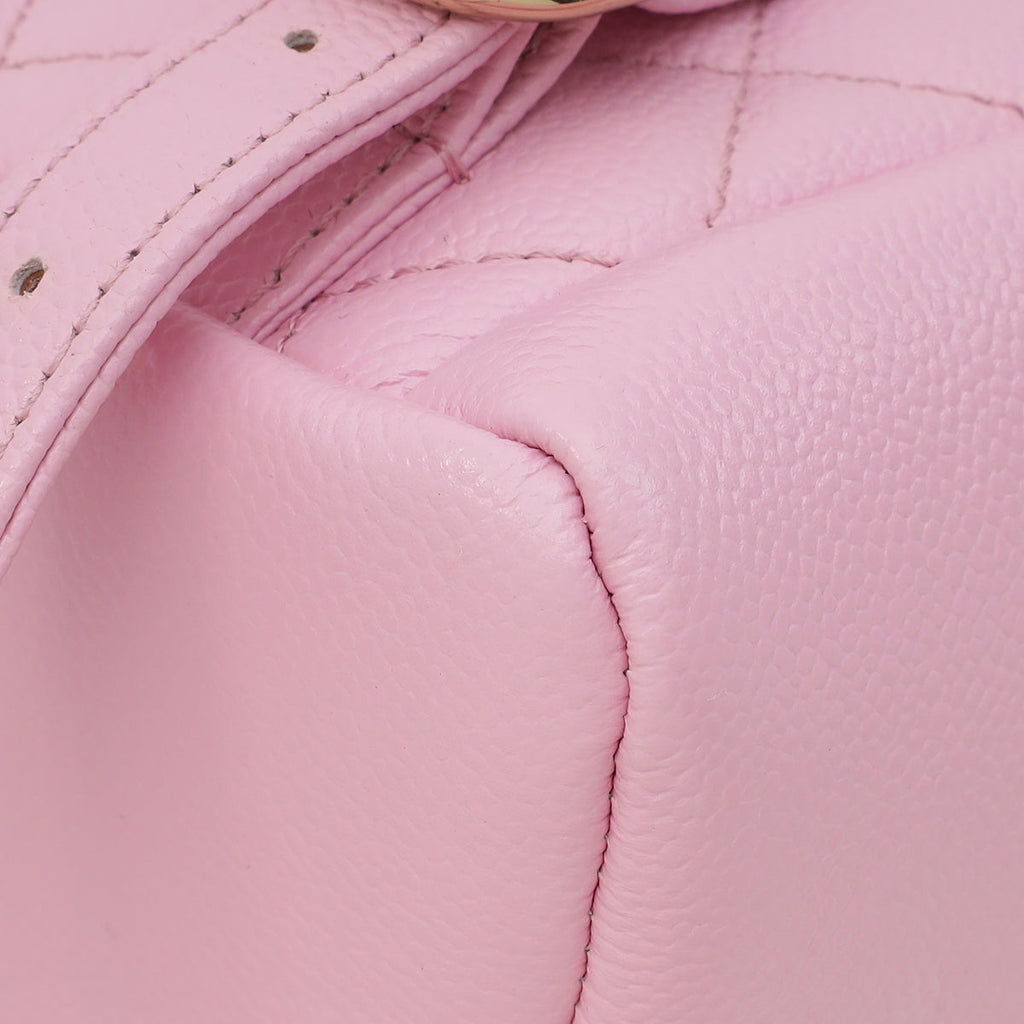 Chanel Pink Duma Pockets Drawstring Backpack Small Bag