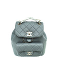 Chanel Grey CC Duma Quilted Small Drawstring Backpack Bag