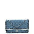 Chanel Blue CC Denim Braided Flap Medium Bag