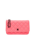 Chanel Pink CC Classic Wallet On Chain