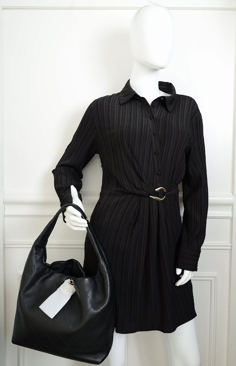Chanel Black CC Hobo Large Bag