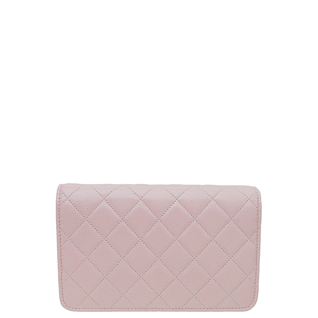 Chanel Pink CC Classic Wallet On Chain