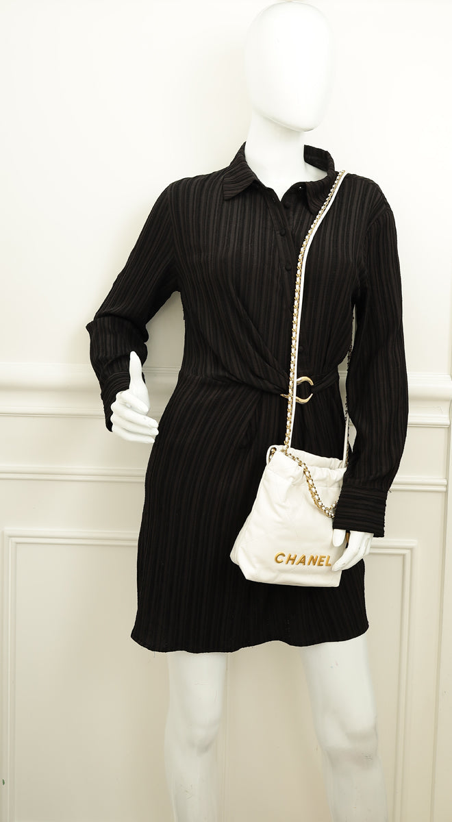 Chanel White 22 Shiny Mini Bag
