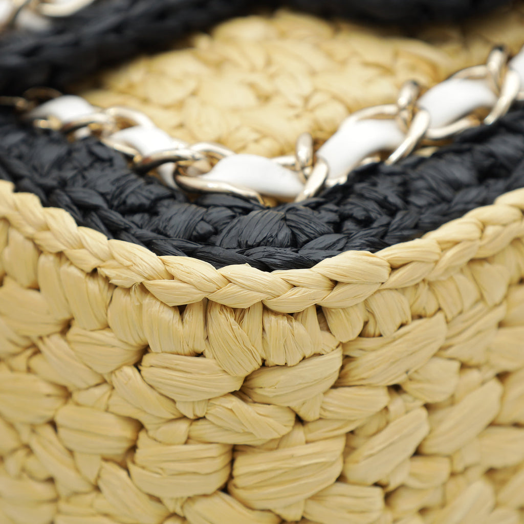 Chanel Bicolor CC Braided Raffia Mini Bag