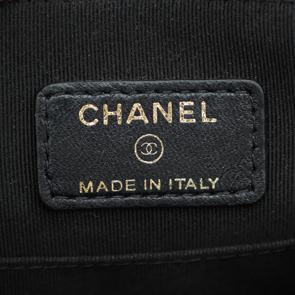 Chanel Black CC Drawstring Double Zip Crossbody Pouch