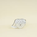 Chanel Metallic Silver CC Heart Clutch With Chain