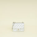 Chanel Metallic Silver CC Classic Mini Square Bag