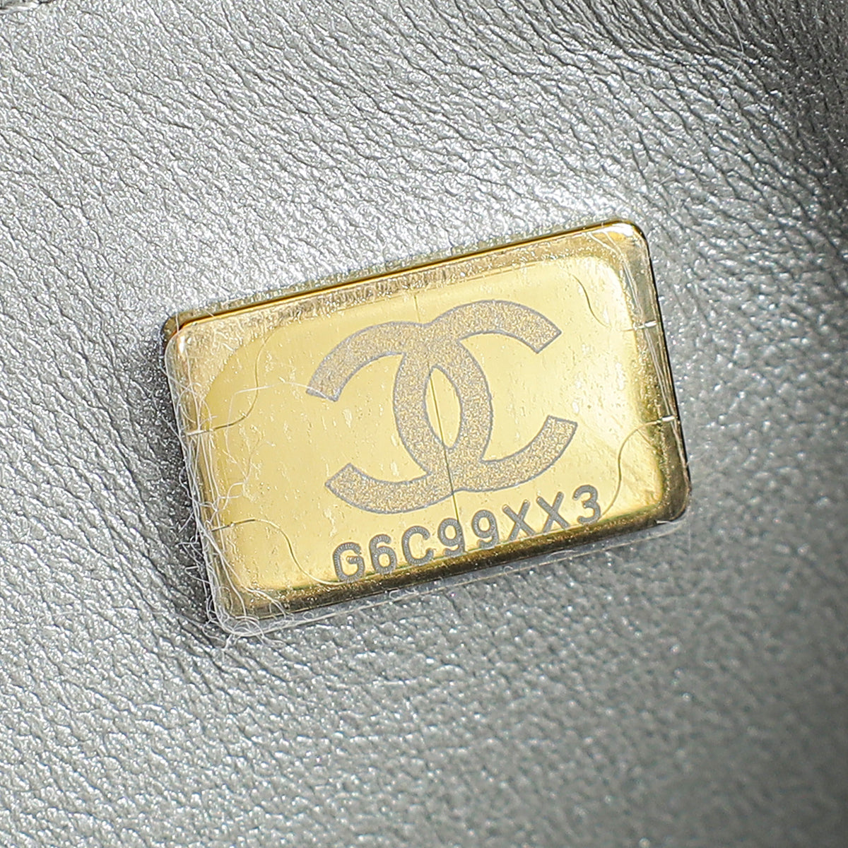 Chanel Metallic Silver CC Classic Mini Square Bag
