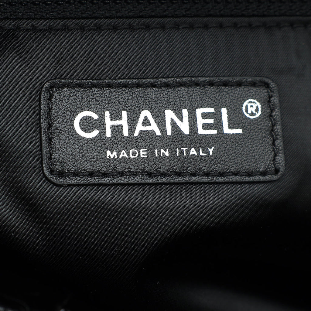 Chanel Black Knit Pluto Glitter Flap Large Bag