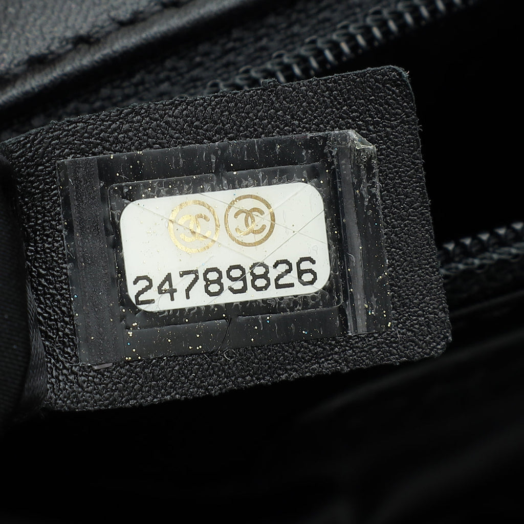 Chanel Black Knit Pluto Glitter Flap Large Bag