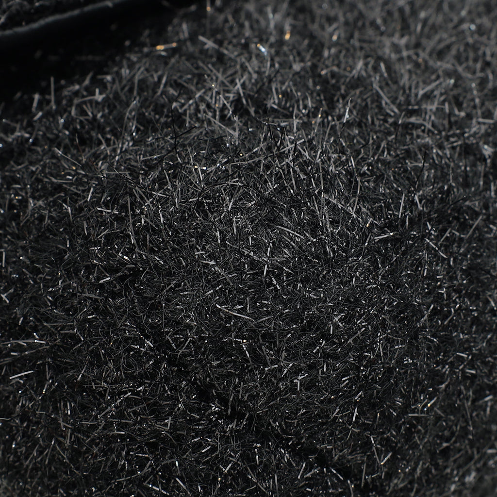 Chanel Black Knit Pluto Glitter Flap Large Bag
