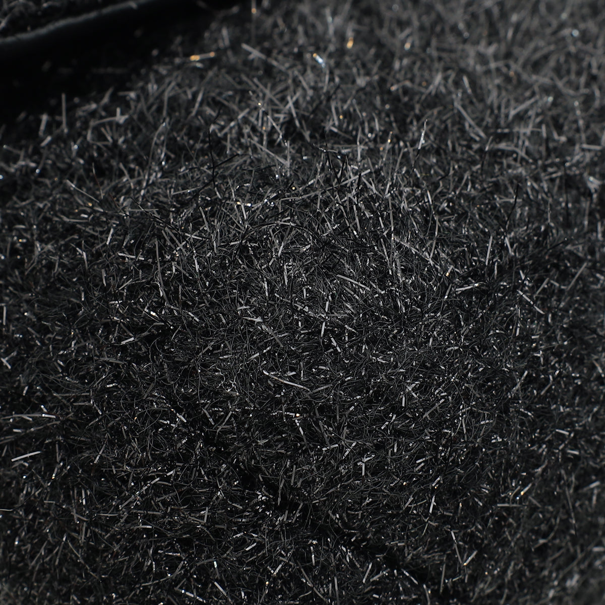 Chanel Black Knit Pluto Glitter Flap Large Bag