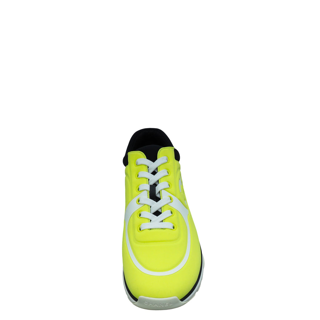Chanel Tricolor CC Lycra Lace Up Sneakers 41.5
