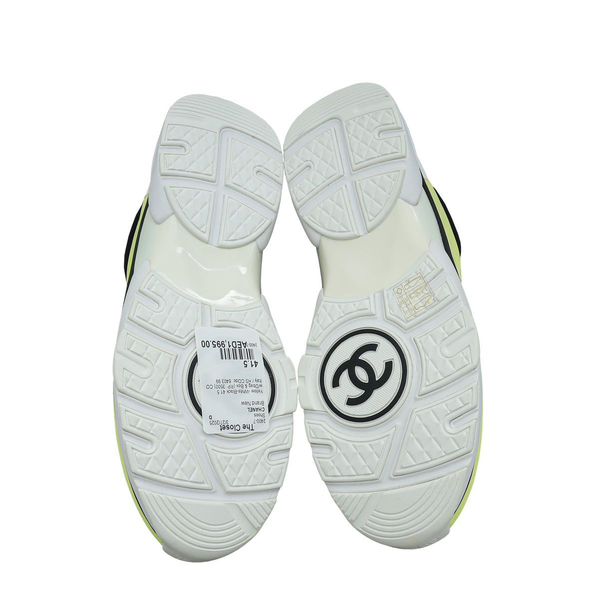 Chanel Tricolor CC Lycra Lace Up Sneakers 41.5