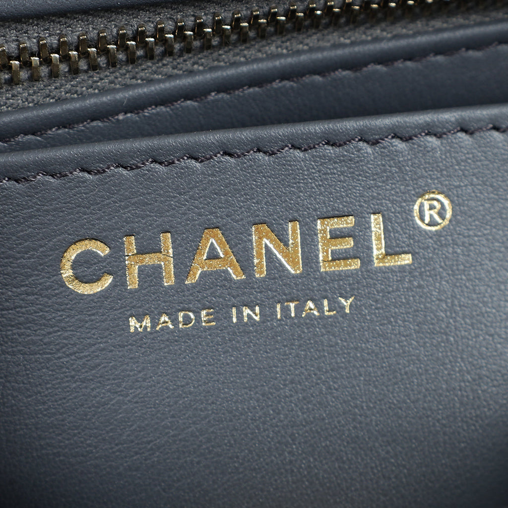 Chanel Dark Grey CC Mini Pearl Crush Flap Bag