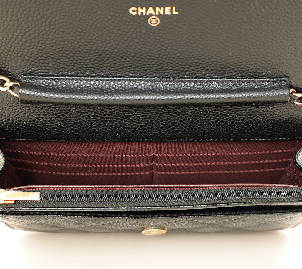 Chanel Black CC Classic Wallet On Chain