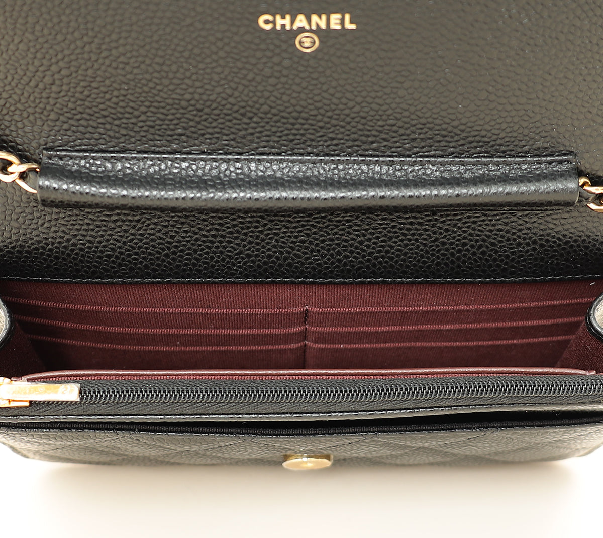 Chanel Black CC Classic Wallet On Chain