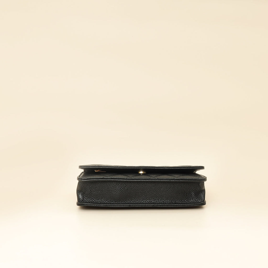 Chanel Black CC Classic Wallet On Chain
