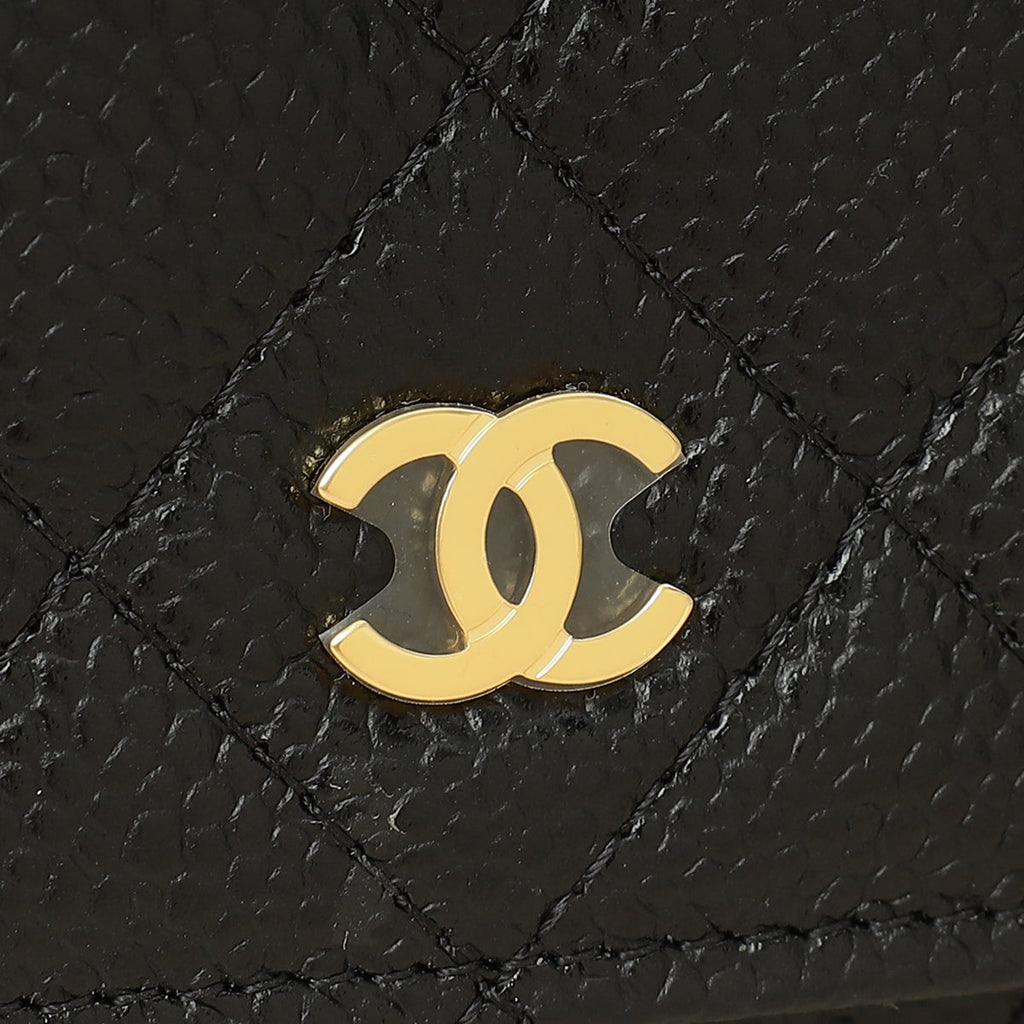 Chanel Black CC Classic Wallet On Chain