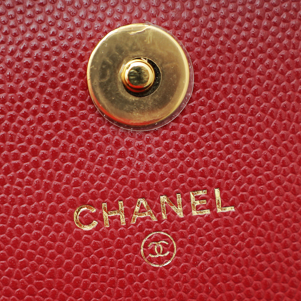 Chanel Burgundy CC Quilted Pocket Twins Clutch With Chain