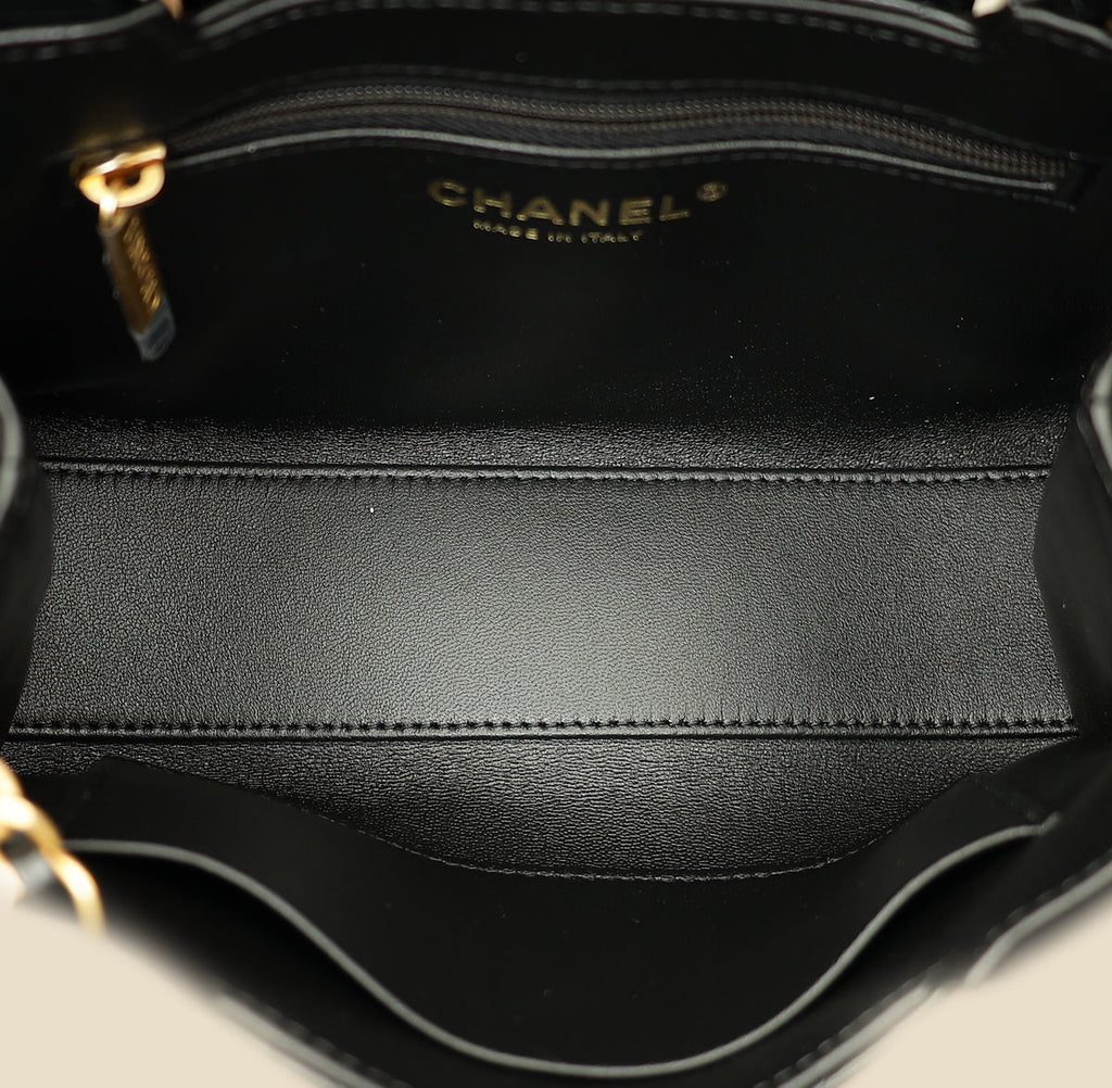 Chanel Black CC Mini Kelly Top Handle Bag