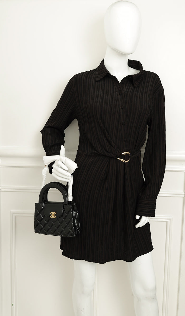 Chanel Black CC Mini Kelly Top Handle Bag